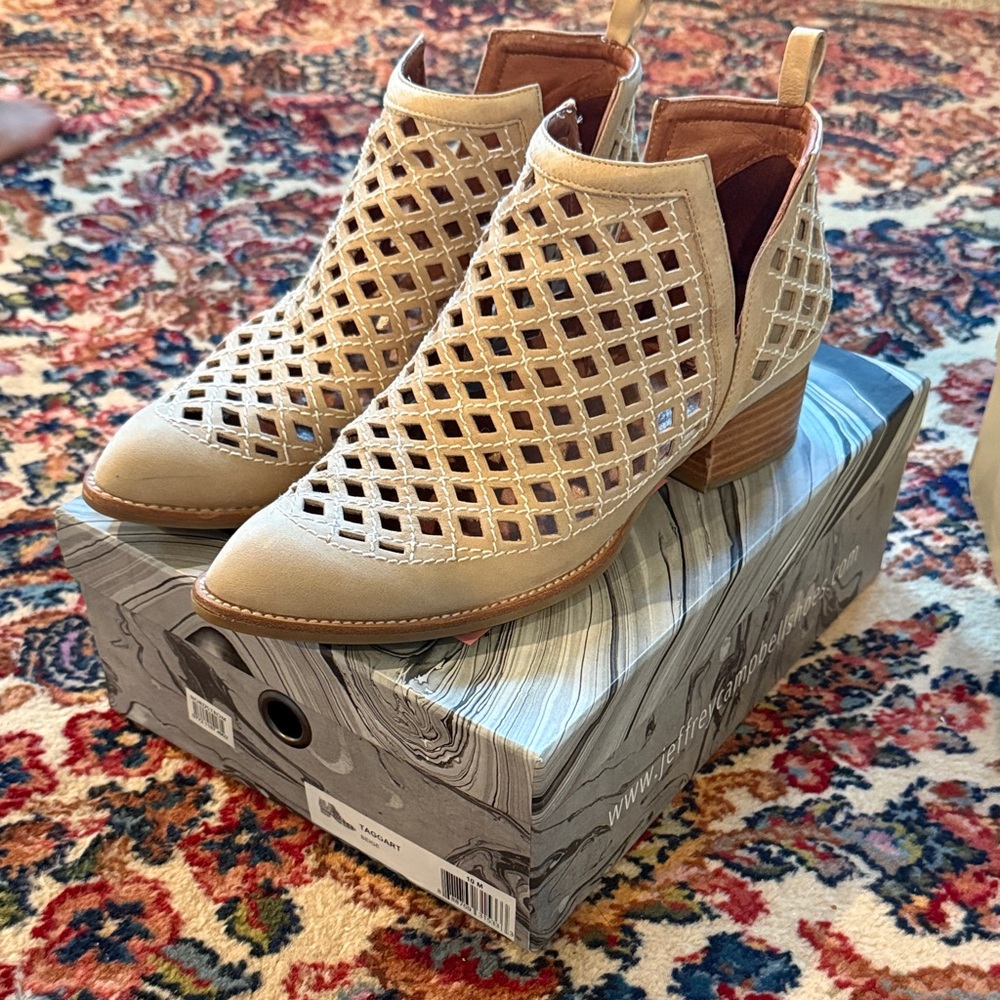 Jeffrey Campbell Taggert Ankle Boots in Beige